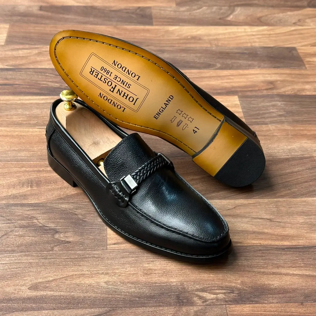 John Foster Black Horsebit Loafer